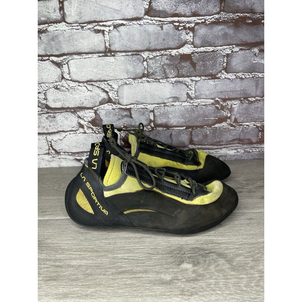 La Sportiva Vibram Miura Black Synthetic Yellow Climbing Shoes Men 10.5M US/43.5